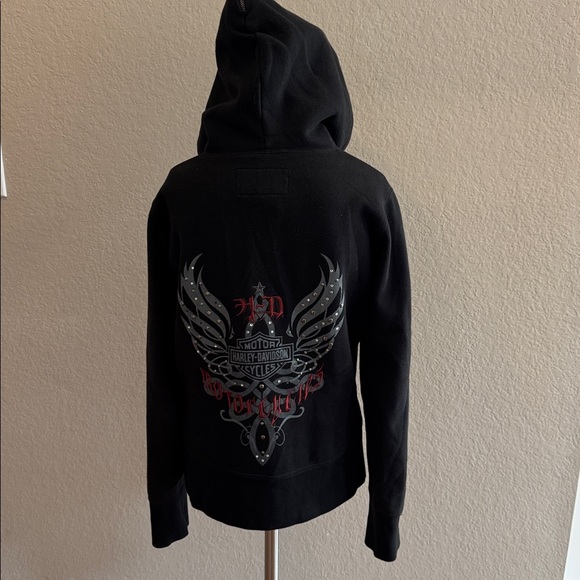 Harley-Davidson Black Women's Zip-Up heavy Hoodie size small - Picture 5 of 8